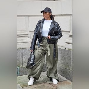 PLT FAUX LEATHER MOTO JACKET